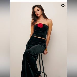 Reformation Adelyn velvet two piece
